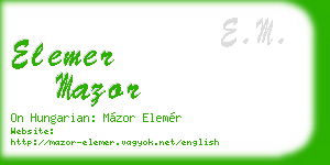 elemer mazor business card